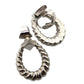 Mid Century Trifari Silver Tone Hoop Earrings • Twisted Rope • Dangle • 1" Drop