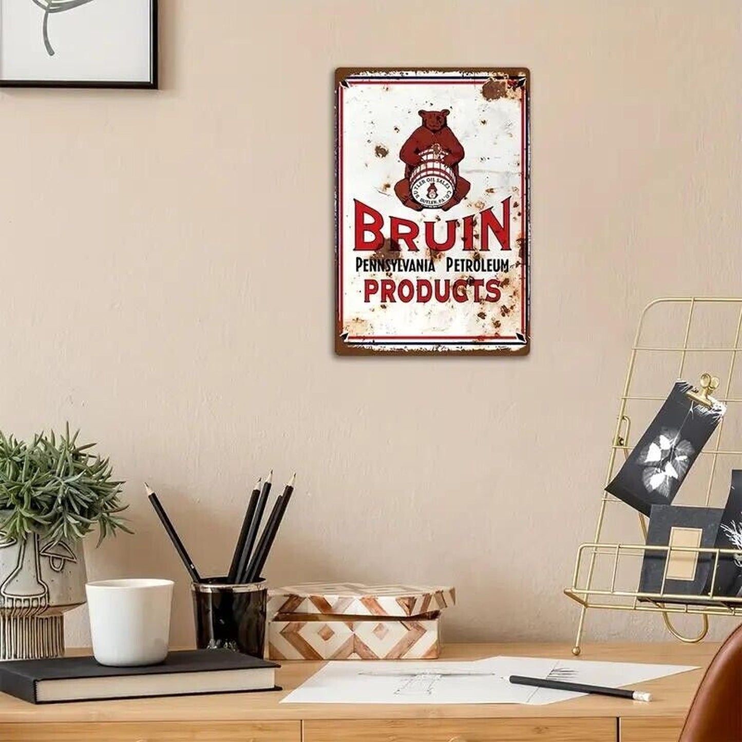 Tin Sign • Petroliana • Bruin Products Pennsylvania Petroleum • Butler Oil Co.