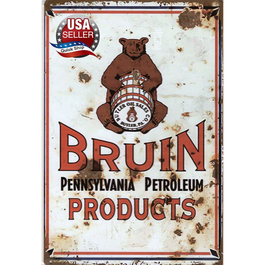 Tin Sign • Petroliana • Bruin Products Pennsylvania Petroleum • Butler Oil Co.