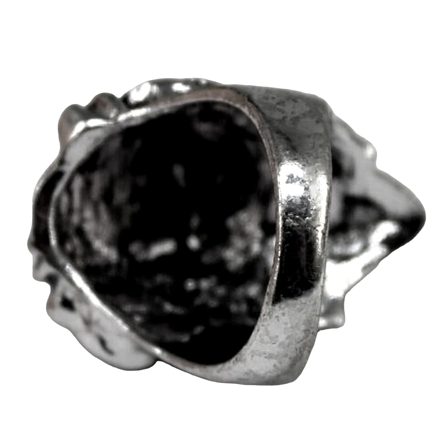 Roaring Lion's Head Ring • Leo • Mane • 3D Silvertone • Size 9.75 • 1.25" Long