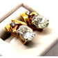 Elegant Sparkling Crystal Earrings in Goldtone • Oval • Prong Set • Pierced