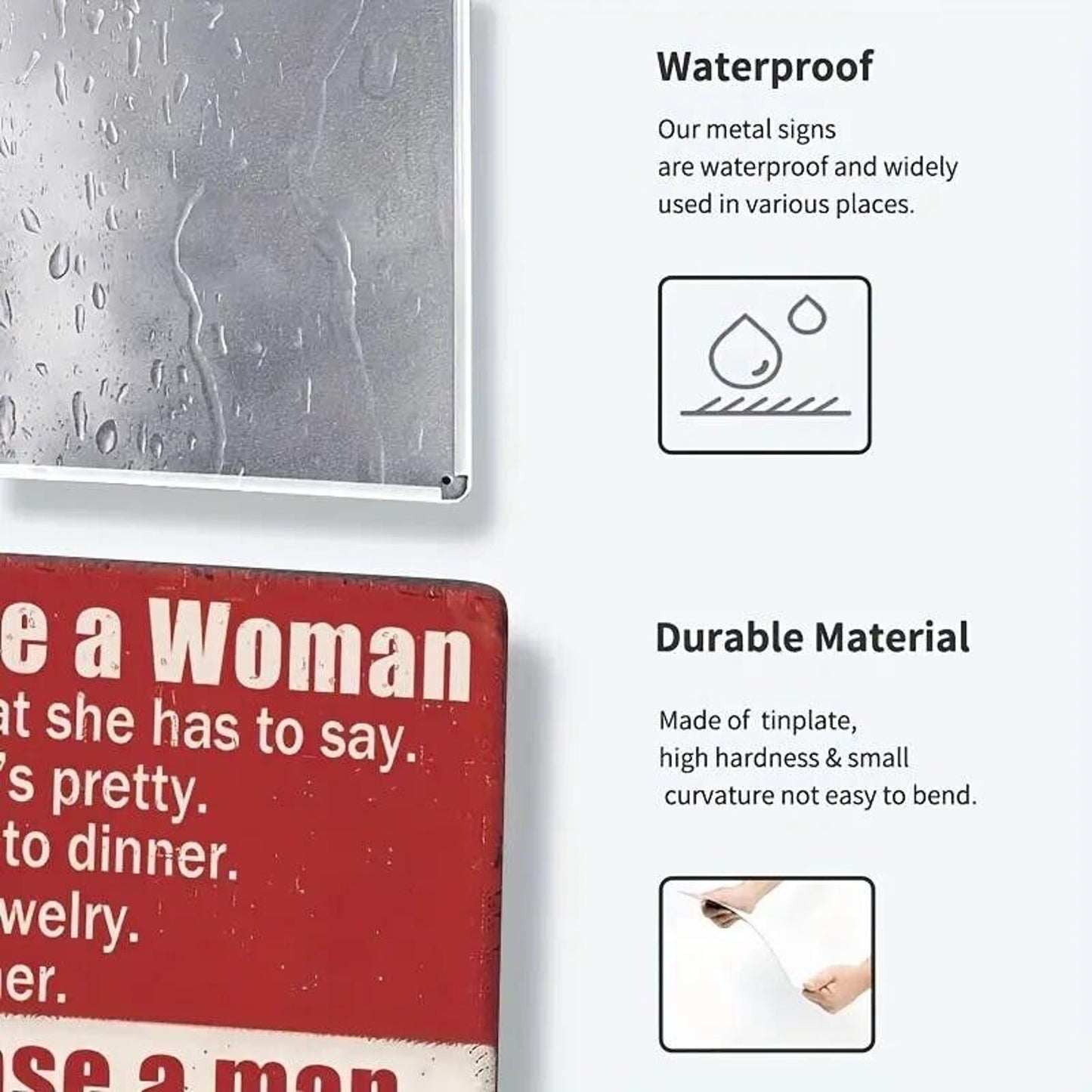 Tin Sign •How To Please A Woman •Listen •Jewelry •Love •How To Please A Man...