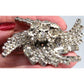 Huge Vtg 3" Tiered Clear Rhinestone Swirl Cluster Baguette Round Swirl Brooch