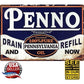 Metal Tin Petroliana Sign • Penno ‘Unexcelled’ Pennsylvania Oil •Guaranteed Pure