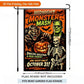 Halloween Monster Mash Party Poster 12x18 Flag • Frankenstein Werewolf Skeleton