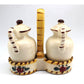 Vintage Nasco Salt Pepper Shakers Holder Ceramic Radishes Handle Japan • 3.5"