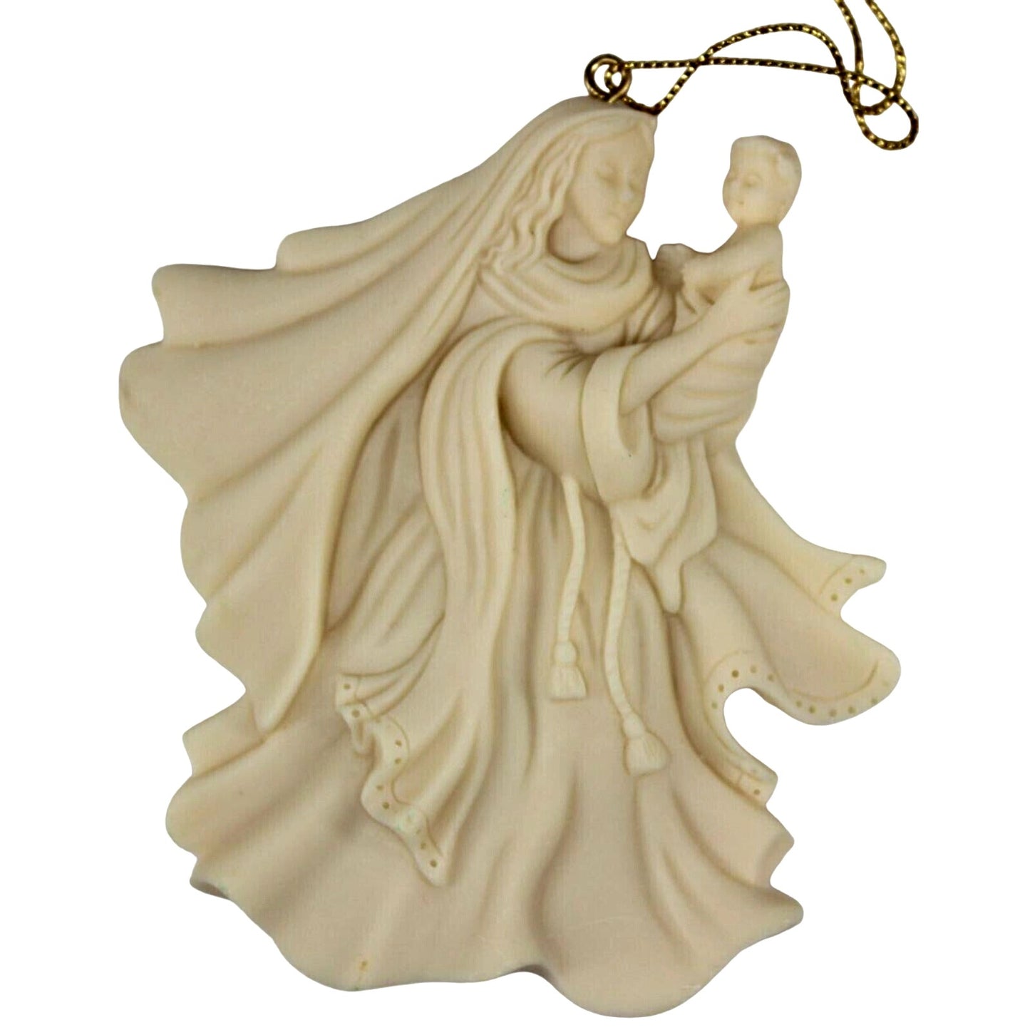 1997 Avon Gift Collection Season's Joy Ornament Mother & Child • Resin 4" Boxed