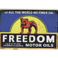Tin Sign • Petroliana • Freedom Pure Pennsylvania Motor Oils •No Finer Worldwide
