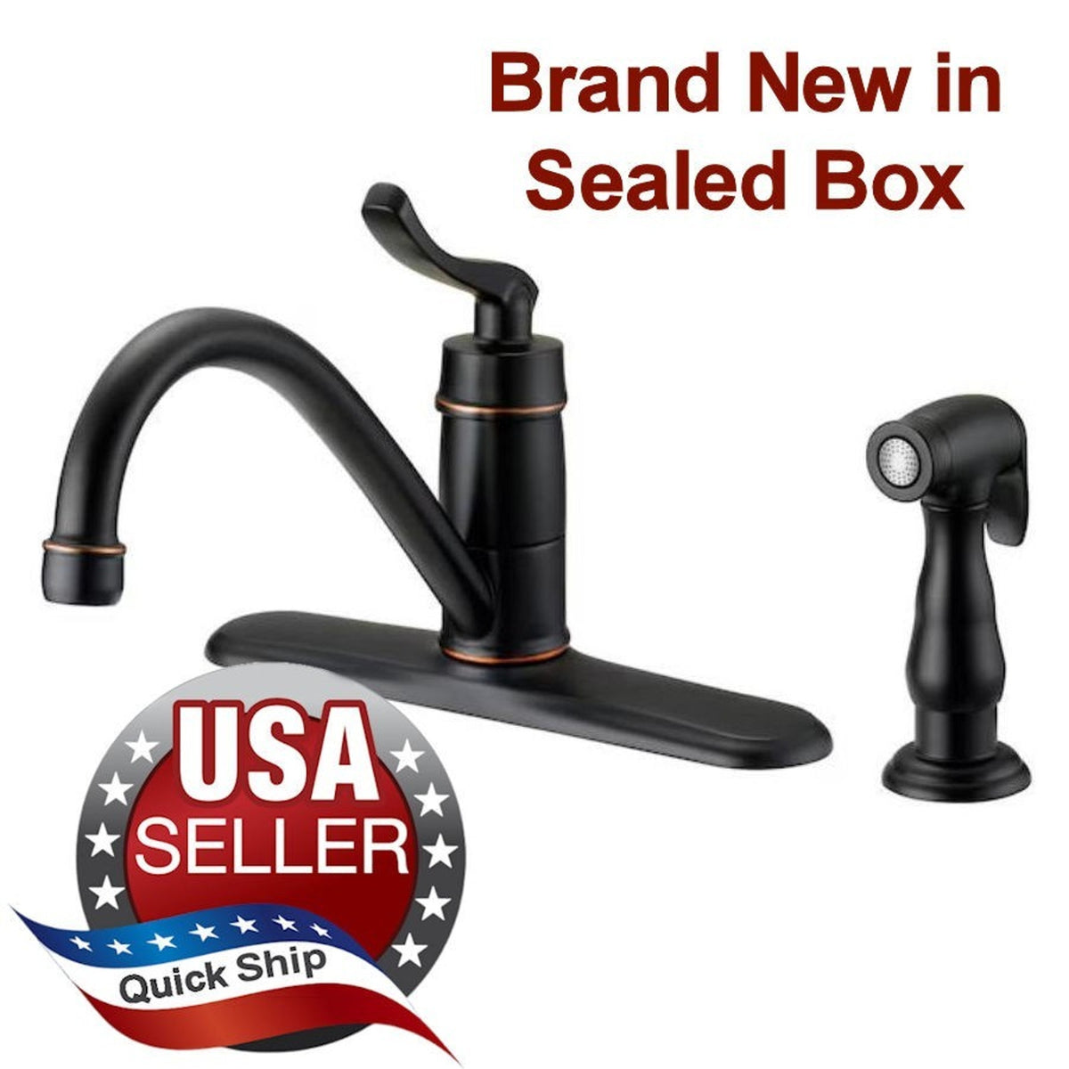 Project Source Laural Oil Rubbed Bronze Single Handle Kitchen Faucet & Sprayer