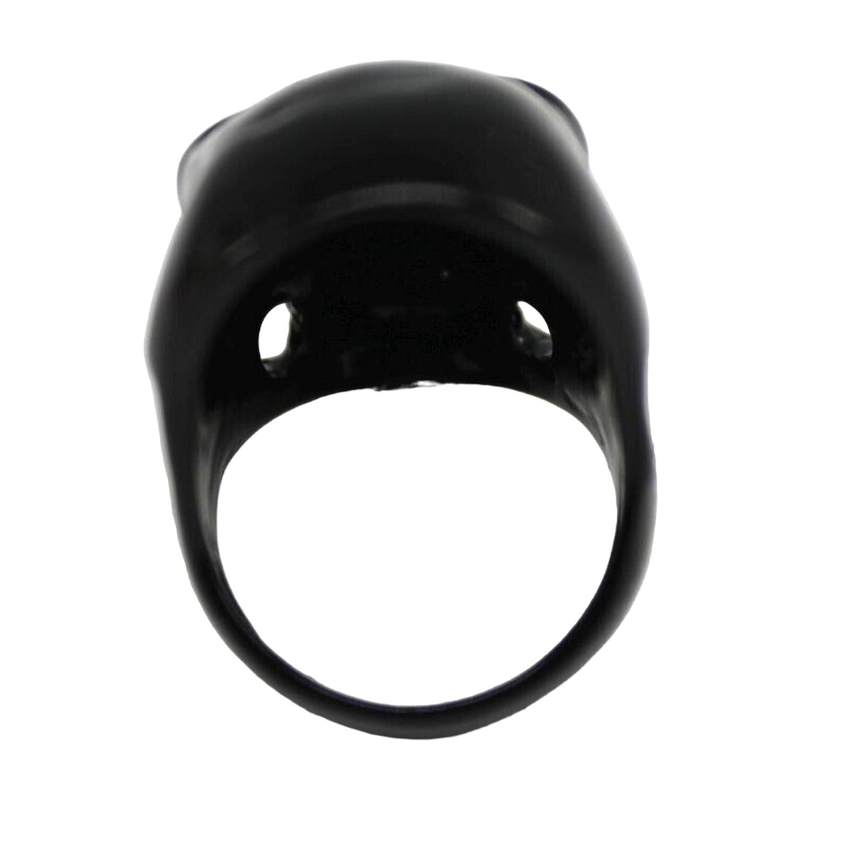 Black Skull Ring • Blood Red Eyes • Evil Grin • Size 10 • Large 1-1/2"