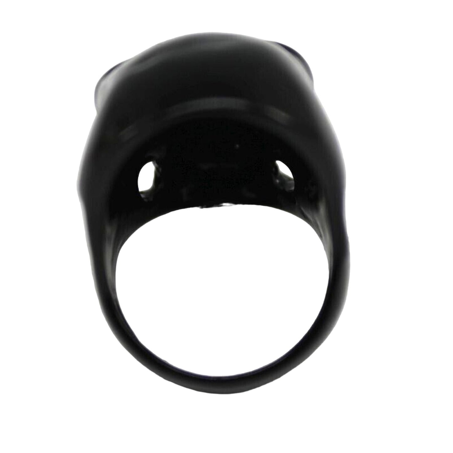 Black Skull Ring • Blood Red Eyes • Evil Grin • Size 10 • Large 1-1/2"