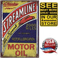 Metal Tin Petroliana Sign •Charles New Streamline Hi-Speed Motor Oil •2000 Miles
