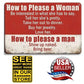 Tin Sign •How To Please A Woman •Listen •Jewelry •Love •How To Please A Man...