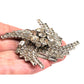Huge Vtg 3" Tiered Clear Rhinestone Swirl Cluster Baguette Round Swirl Brooch