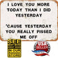 Wood Sign • 'I Love You More Today Than Yesterday' • Distressed Retro Home Décor