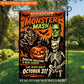 Halloween Monster Mash Party Poster 12x18 Flag • Frankenstein Werewolf Skeleton