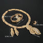 Traditional Rhinestone Bridal Set • Earrings-Necklace-Bracelet-Ring • Gold Tone
