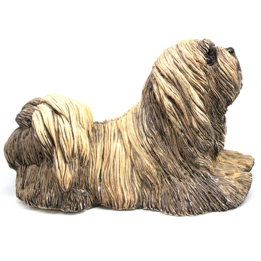 Classic Critters 1984 Loso Dog Figurine Brown Glass Eyes Resin 5.25" x 8"