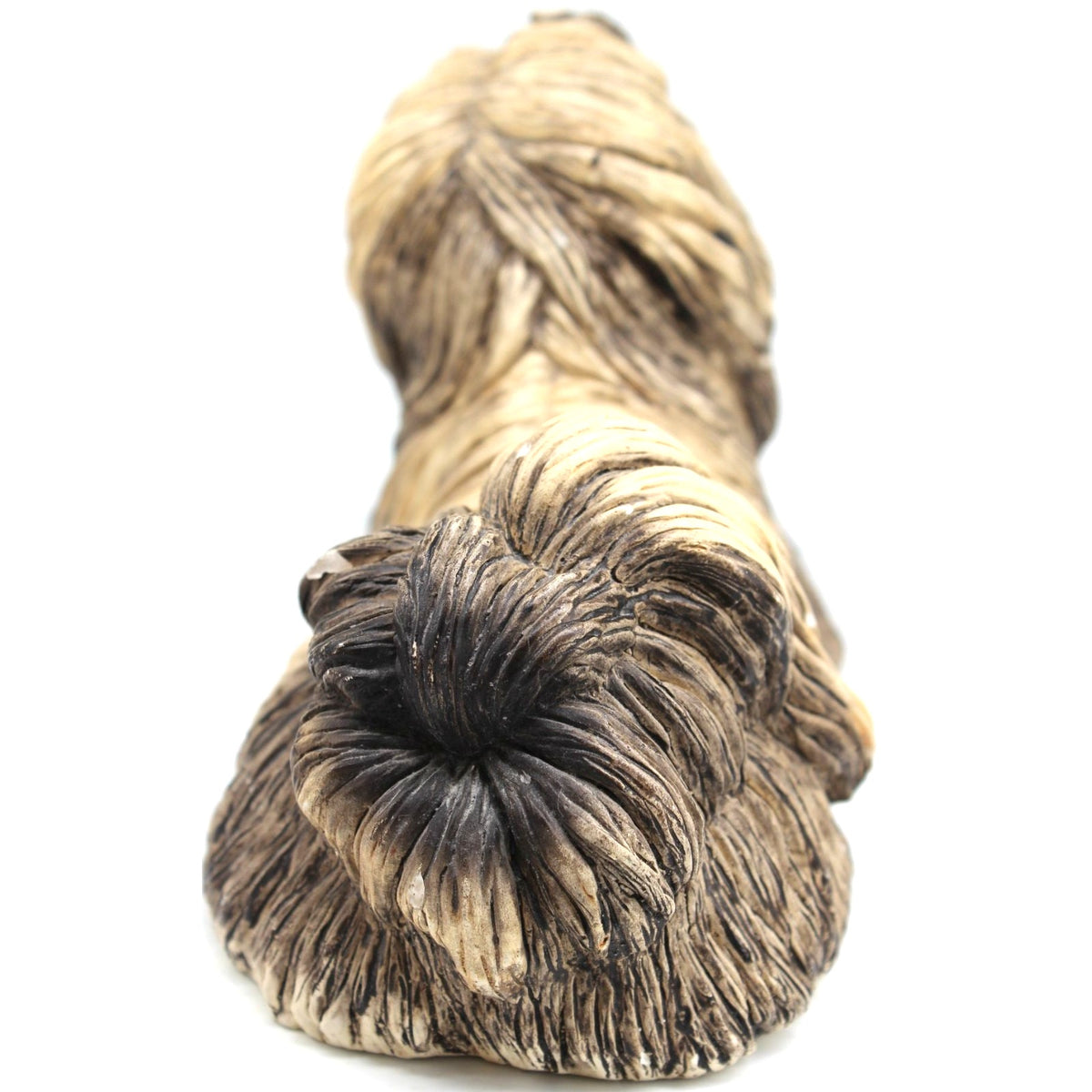 Classic Critters 1984 Loso Dog Figurine Brown Glass Eyes Resin 5.25" x 8"