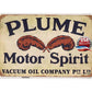 Retro Tin Sign • Petroliana • Plume Motor Spirit • Vacuum Oil Company PTY LTD