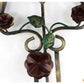 Vintage 3 Arm Candelabra Holder Flowers Leaves Candles Included 11"X8.5"