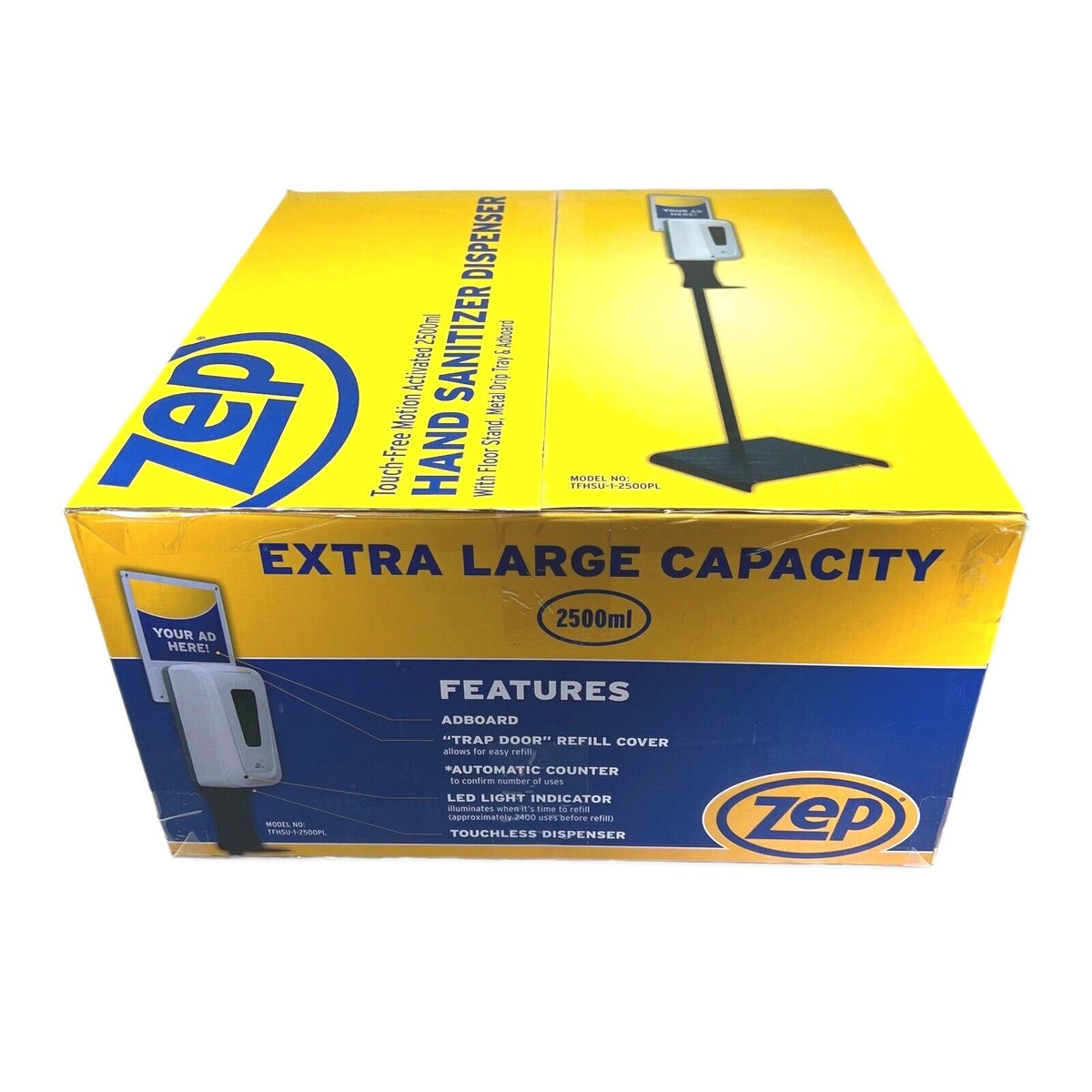 Zep Touch-Free Motion Activated Hand Sanitizer Dispenser & Stand •84.54oz/2500ml