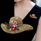 Hat Brooch Sparkling  Marquis Cut Rhinestones •Blue Red Pink Green Yellow Purple