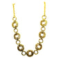 Scrolled & Plain Circles Link Chain Goldtone Classic Necklace 18"