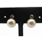 Classic Rhinestone & Faux Pearl Stud Earrings • Gold Tone • 6mm