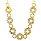 Scrolled & Plain Circles Link Chain Goldtone Classic Necklace 18"