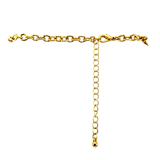 Scrolled & Plain Circles Link Chain Goldtone Classic Necklace 18"
