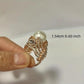 Giant Faux White Pearl Ring • Rhinestone Studded Rose Gold Tone Design • Size 8