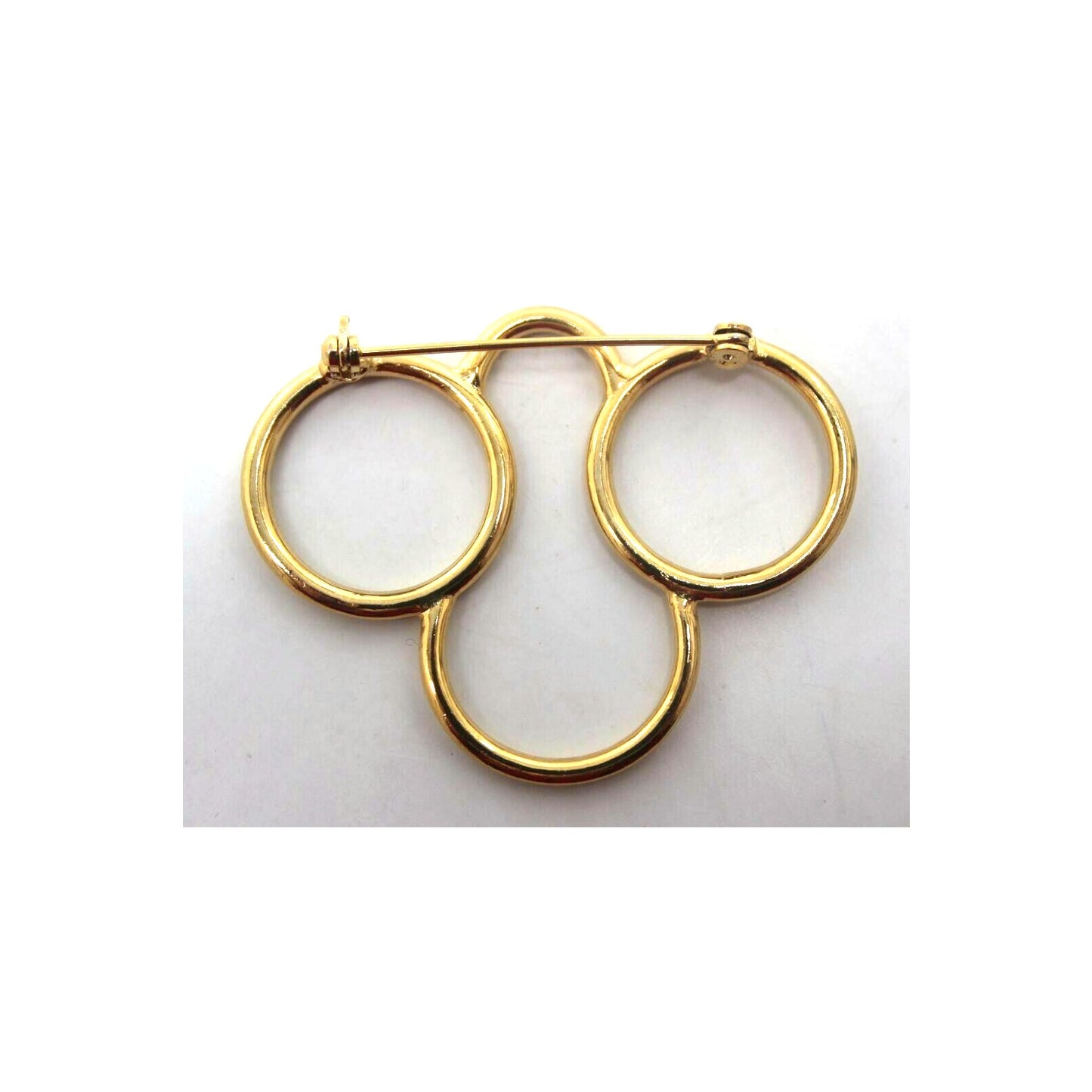 Circles Brooch Pin Gold Tone Triple Round - 2"Long