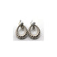 Mid Century Trifari Silver Tone Hoop Earrings • Twisted Rope • Dangle • 1" Drop