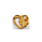 Avon Faux Green Emerald Heart Bow Brooch Pin • Gold Tone